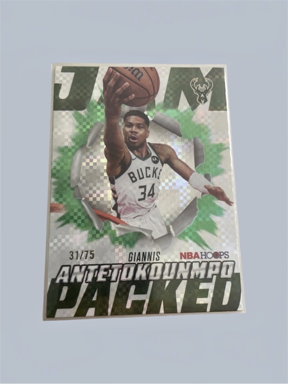 2025-26 NBA Hoops Jam Packed JP-3 Giannis Antetokounmpo /75 Color Match Card